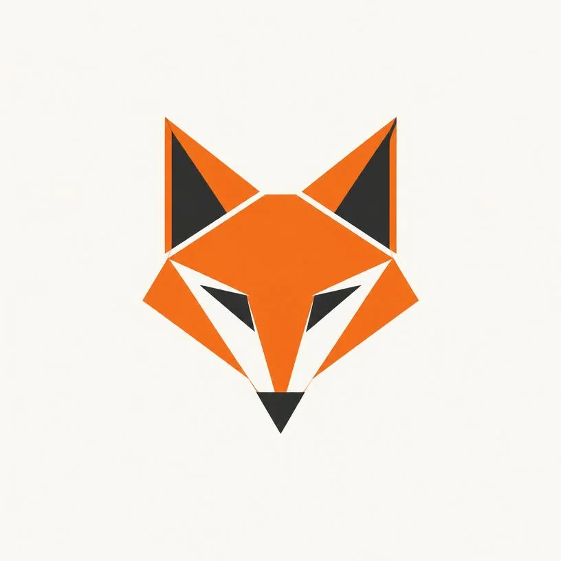 Clean geometric mark built from simple shapes.