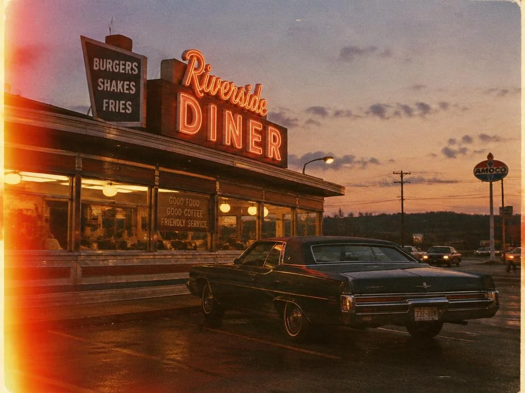 Faded Kodachrome-style Americana snapshot.
